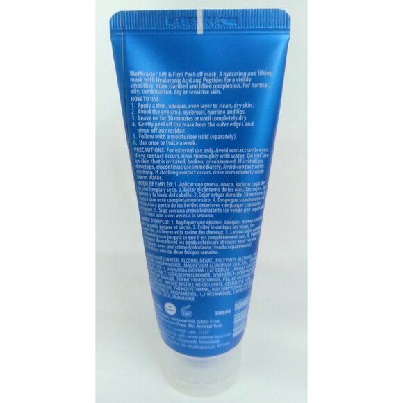BioMiracle Lift & Firm Peel-Off Mask Treatment 3.5 oz Tubes Lot of 3 New - Picture 3 of 3